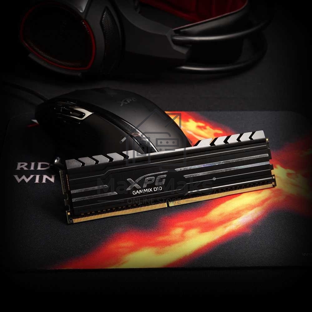 Оперативная память XPG Gammix D10, DDR4, 8GB (1x8GB), 3200MHz, CL16, UDIMM, с радиатором, черный