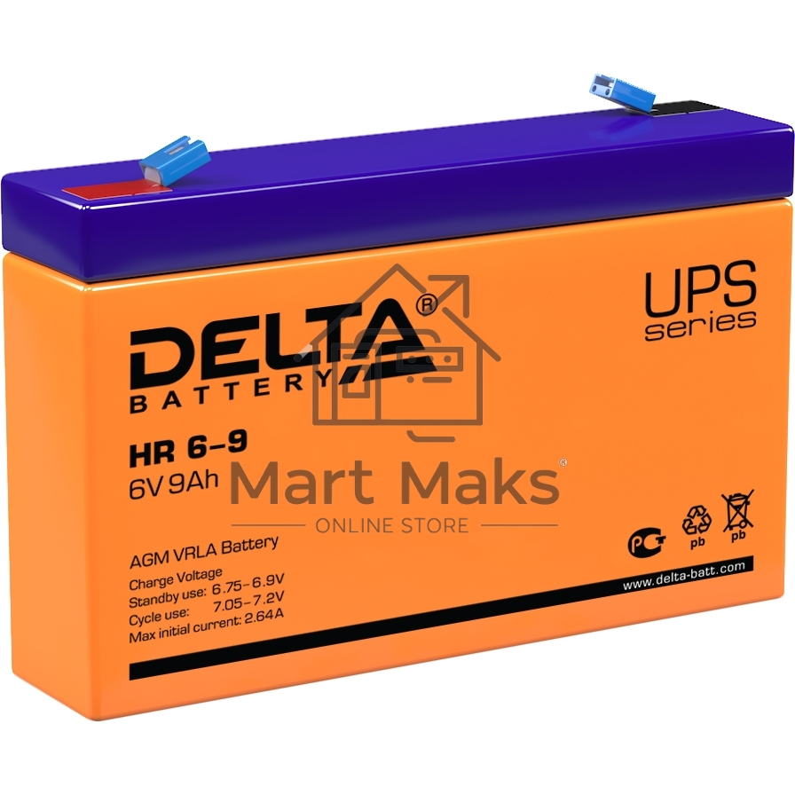 Батарея Delta HR 6-9 (634W) (6V, 9Ah)