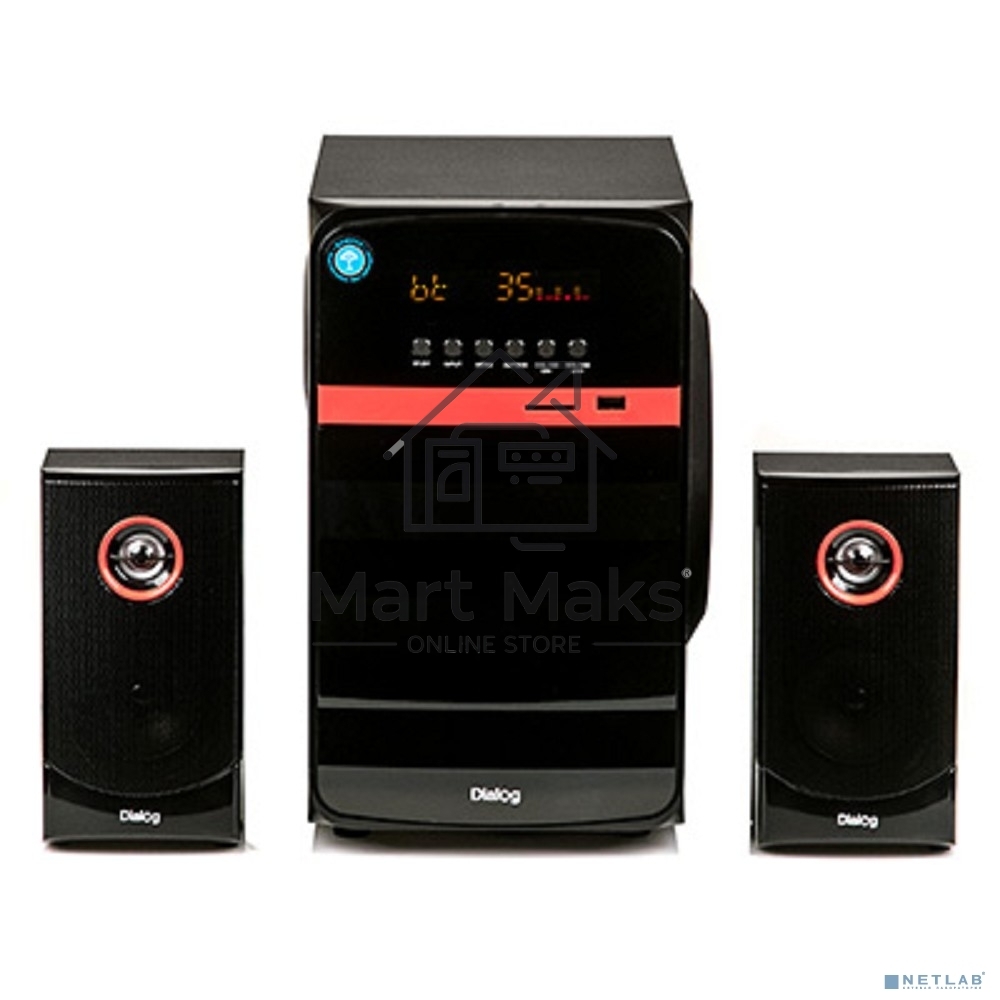 Колонки Dialog Progressive AP-240B BLACK - акустические колонки 2.1, 50W+2*10W RMS, Bluetooth, USB+SD reader