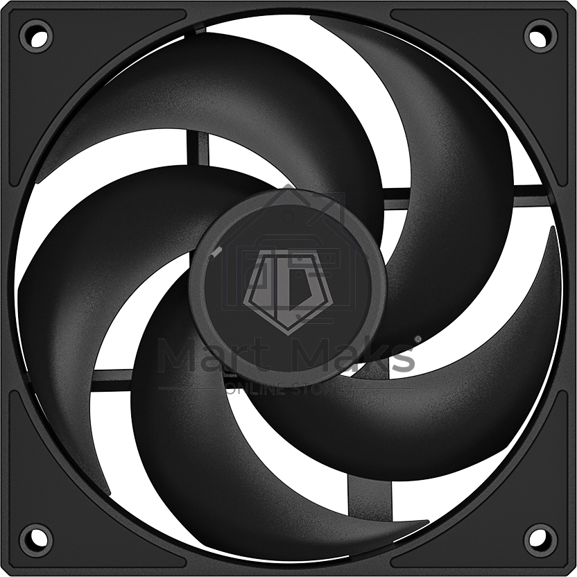 Вентилятор для корпуса ID-Cooling AS-120-K черный, 120 мм, 2000 об/мин, 27.2 дБ, 4 pin