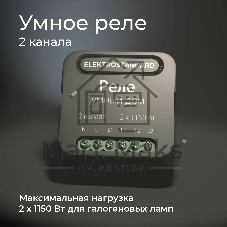 76007/00 реле Умный дом черный 2 канала * 1150W