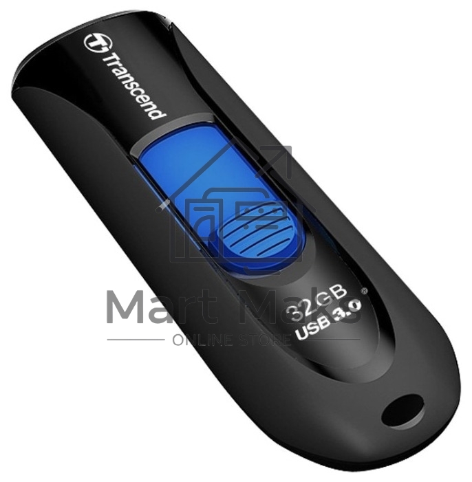 Флешка USB Transcend Jetflash 790 (TS32GJF790K), 32Gb, USB 3.0, R/W 70/25, черный/синий