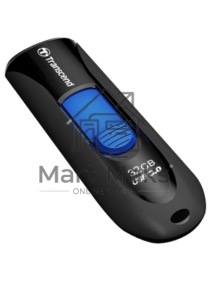 Флешка USB Transcend Jetflash 790 (TS32GJF790K), 32Gb, USB 3.0, R/W 70/25, черный/синий