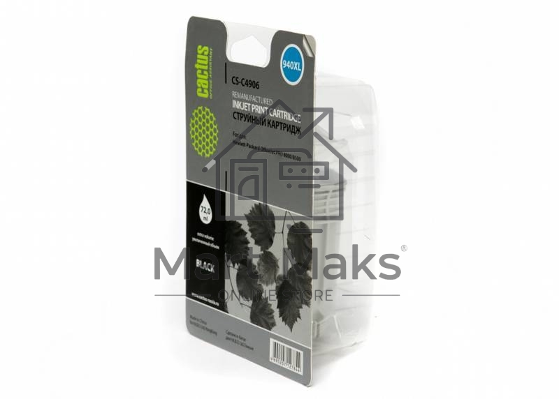 Картридж струйный Cactus CS-C4906 №940 черный (72 ml) для HP OfficeJet PRO 8000/8500