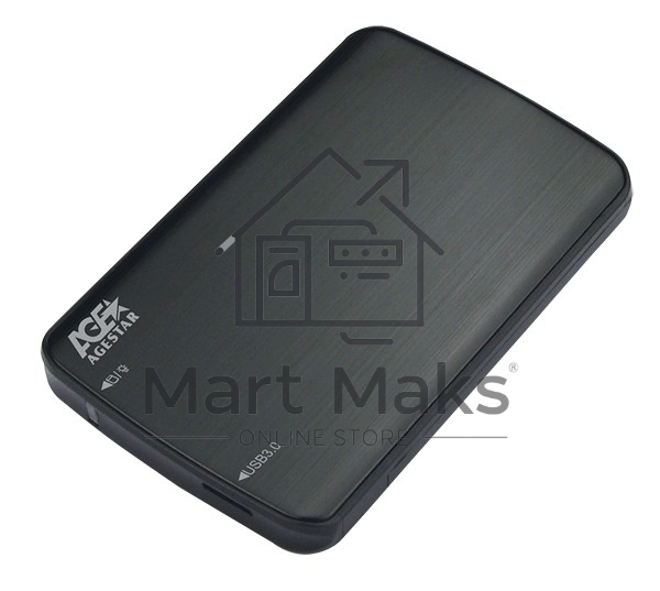 Внешний корпус для HDD/SSD AgeStar 3UB2A12 SATA пластик/алюминий черный 2.5