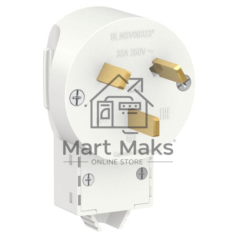 Вилка силовая СП BLANCA 2P+N 32А 250В бел. SchE BLNSV003231