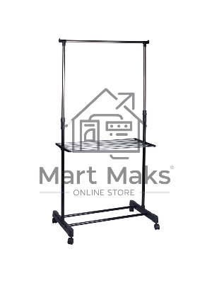 Вешалка напольная на колесах (с полкой) Рыжий кот CR460, размер: 80*42*95-168см