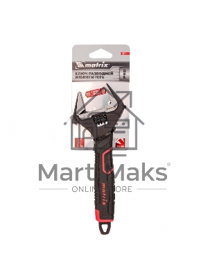 Ключ разводной Matrix, тонкие губки, фосфатированный, 2-х комп рукоятка, 200 мм, PRO