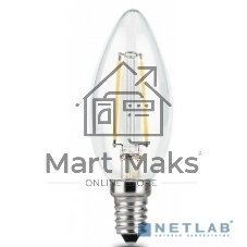 Лампа светодиодная Gauss LED Filament Свеча E14 7W 550lm 2700К 1/10/50