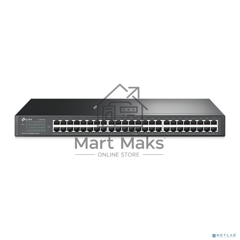 Коммутатор TP-Link SMB TL-SF1048 48-port 10/100M Switch, 48 10/100M RJ45 ports, 1U 19-inch rack-mountable steel case