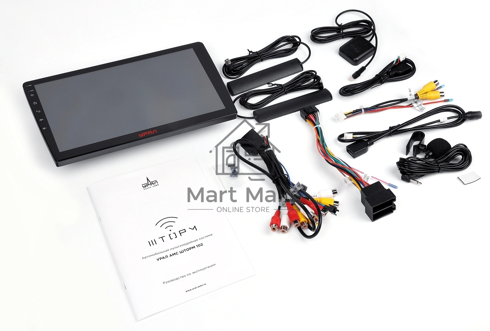 Автомагнитола Ural АМС ШТОРМ 102, 2DIN 4x72Вт v5.0 4000Mb Android 12 10.1