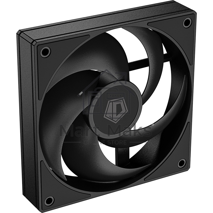 Вентилятор для корпуса ID-Cooling AS-120-K черный, 120 мм, 2000 об/мин, 27.2 дБ, 4 pin