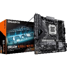 Материнская плата Gigabyte B850M EAGLE WIFI6E, AM5, AMD B850, 4xDDR5, 4xSATA, 2xM.2, 1xPCIe 5.0 x16, 1xPCIe 3.0 x16, 1xHDMI, 2xDP, 1x2.5Gb LAN, Wi-Fi 6E, Bluetooth 5.3, 1xUSB-C 10Gbps, 2xUSB-A 10Gbps, 2xUSB-A 5Gbps, 4xUSB-A 2.0, 1xPS/2, 3x3.5 мм, 7.1, mATX