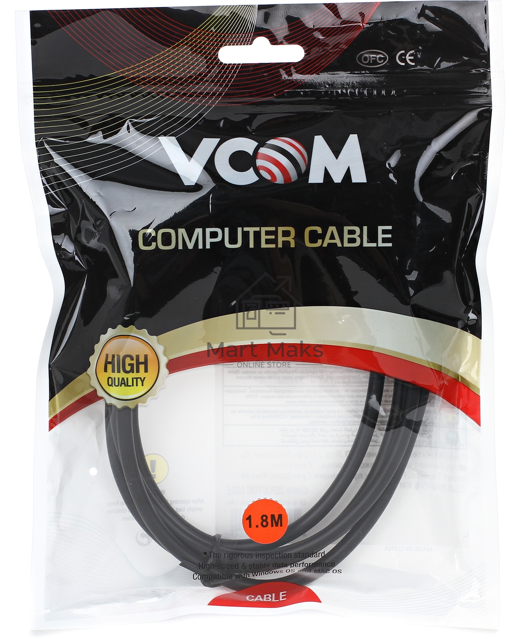 Кабель-переходник DisplayPort M --> DVI M1,8м VCOM <CG606-1.8M>