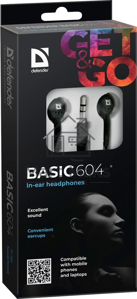 Наушники Defender Basic 604 вставки черный