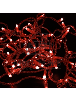 Гирлянда Neon-night Нить 10м, с эффектом мерцания, прозрачный ПВХ, 24В, Красный