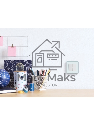 Выключатель 2-клавишный 10AX 250В белый