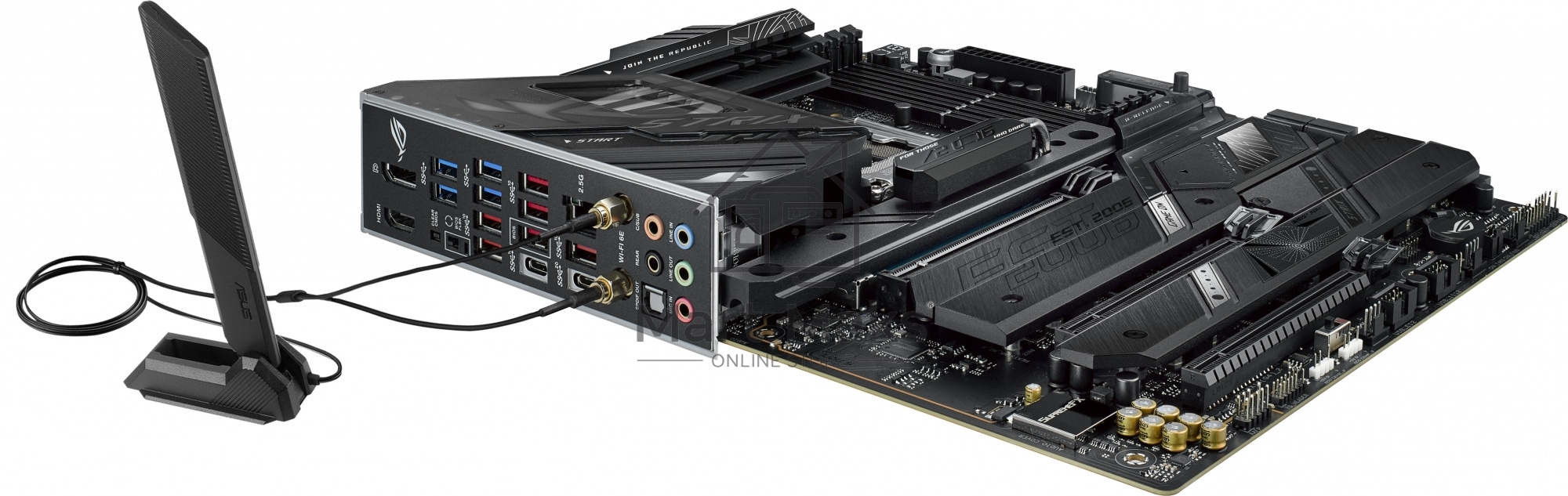 Материнская плата ASUS ROG STRIX Z790-E GAMING WIFI, LGA 1700, Intel Z790, 4xDDR5, 4xSATA, 5xM.2, 1xPCIe 5.0 x16, 2xPCIe 4.0 x4, 1xHDMI, 1xDP, 1x 2.5Gb LAN, 6xUSB-A 3.2 Gen 2, 4xUSB-A 3.2 Gen 1, 5x3.5 мм, 7.1, Standard-ATX
