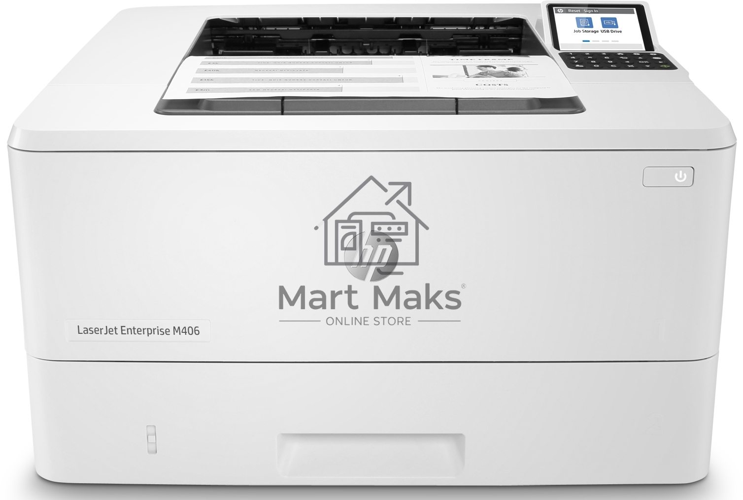 Принтер лазерный HP LaserJet Enterprise M406dn (3PZ15A), A4, ч/б, печ. до 40 стр/мин., 1200 x 1200 dpi, USB, RJ-45, Air Print, Mopria