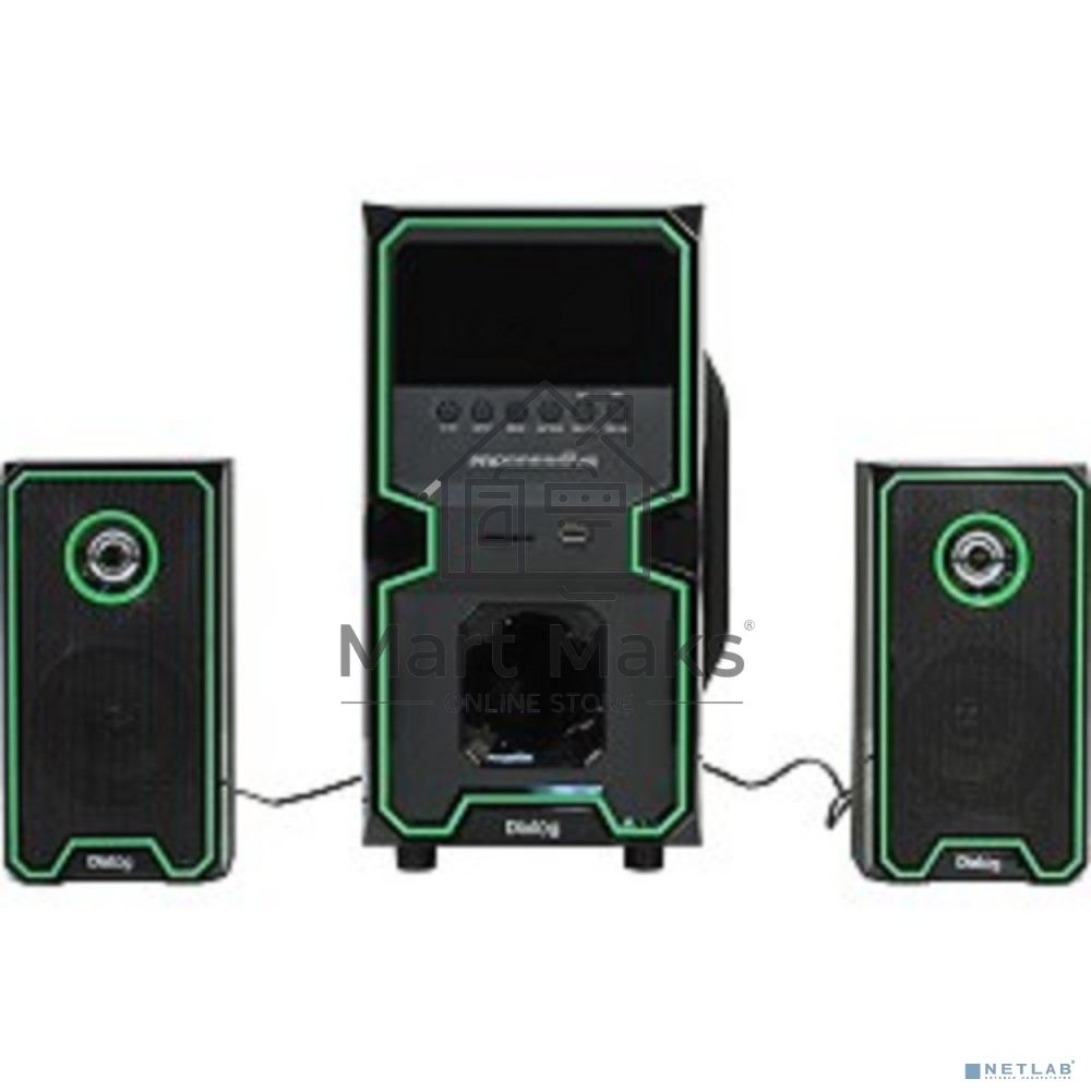 Колонки Dialog Progressive AP-222B BLACK - акустические колонки 2.1, 30W+2*10W RMS, Bluetooth, USB+SD reader