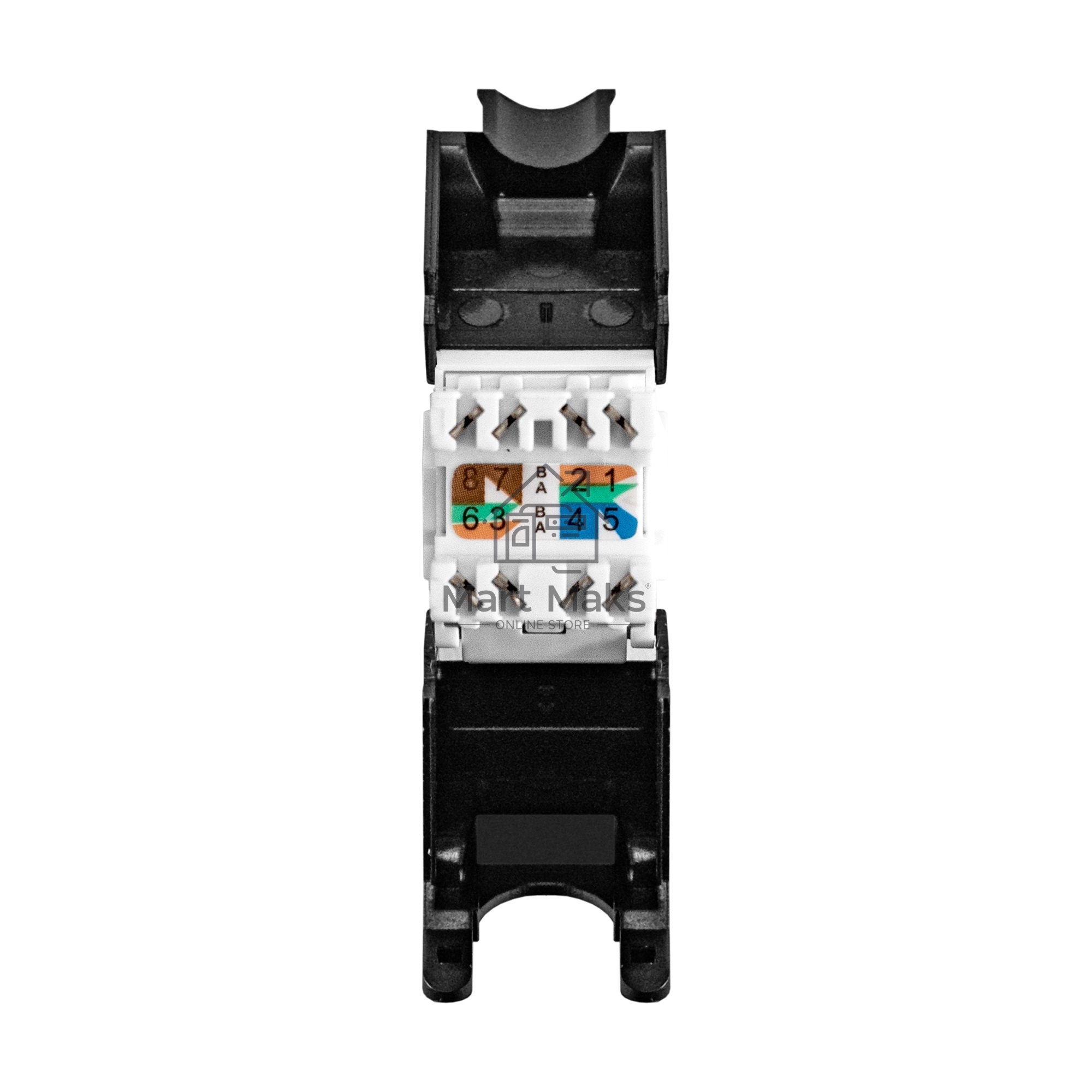 Модуль-вставка Keystone Jack RJ-45 ExeGate KJ-8P8C-U-C5e-180-TL (Кат.5e, неэкранированная, 180 градусов, IDC Toolless (без инструмента))