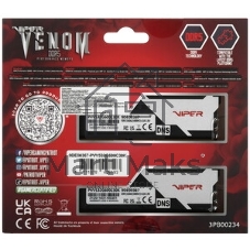 Оперативная память Patriot Viper Venom, DDR5, 32Gb (2x16Gb), 6000MHz, CL30, DIMM, с радиаторами, RGb, черный