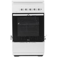 Плита Газовая Flama N FG 24239 W белый (стеклянная крышка) реш.чугун