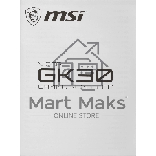 Клавиатура проводная MSI Vigor GK30 белый USB Multimedia for gamer LED (подставка для запястий)