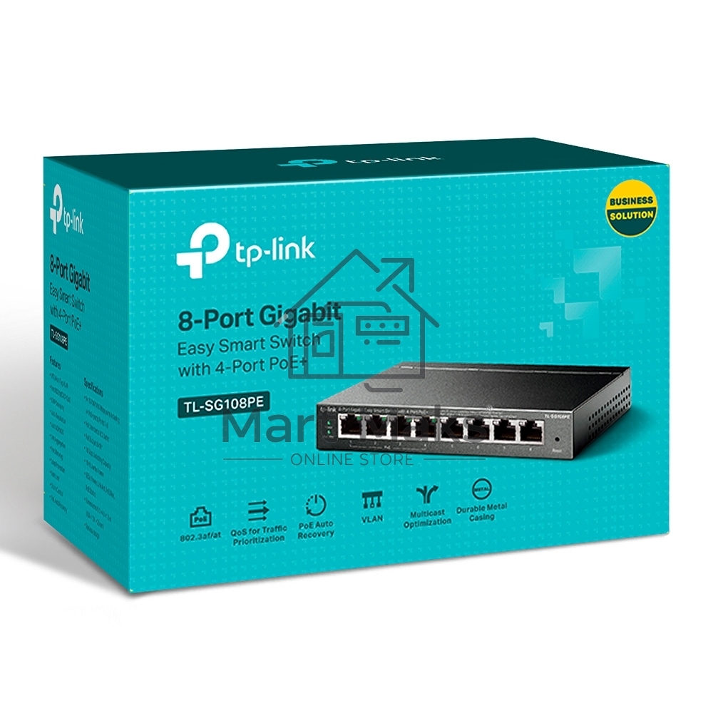 Коммутатор TP-Link SMB TL-SG108PE Easy Smart гигабитный 8-портовый коммутатор с 4 портами PoE