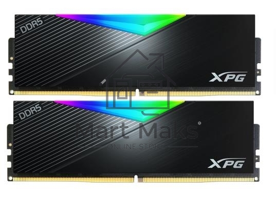 Оперативная память XPG Lancer, DDR5, 64GB (2x32GB), 6400MHz, CL32, DIMM, с радиаторами, RGB, черный