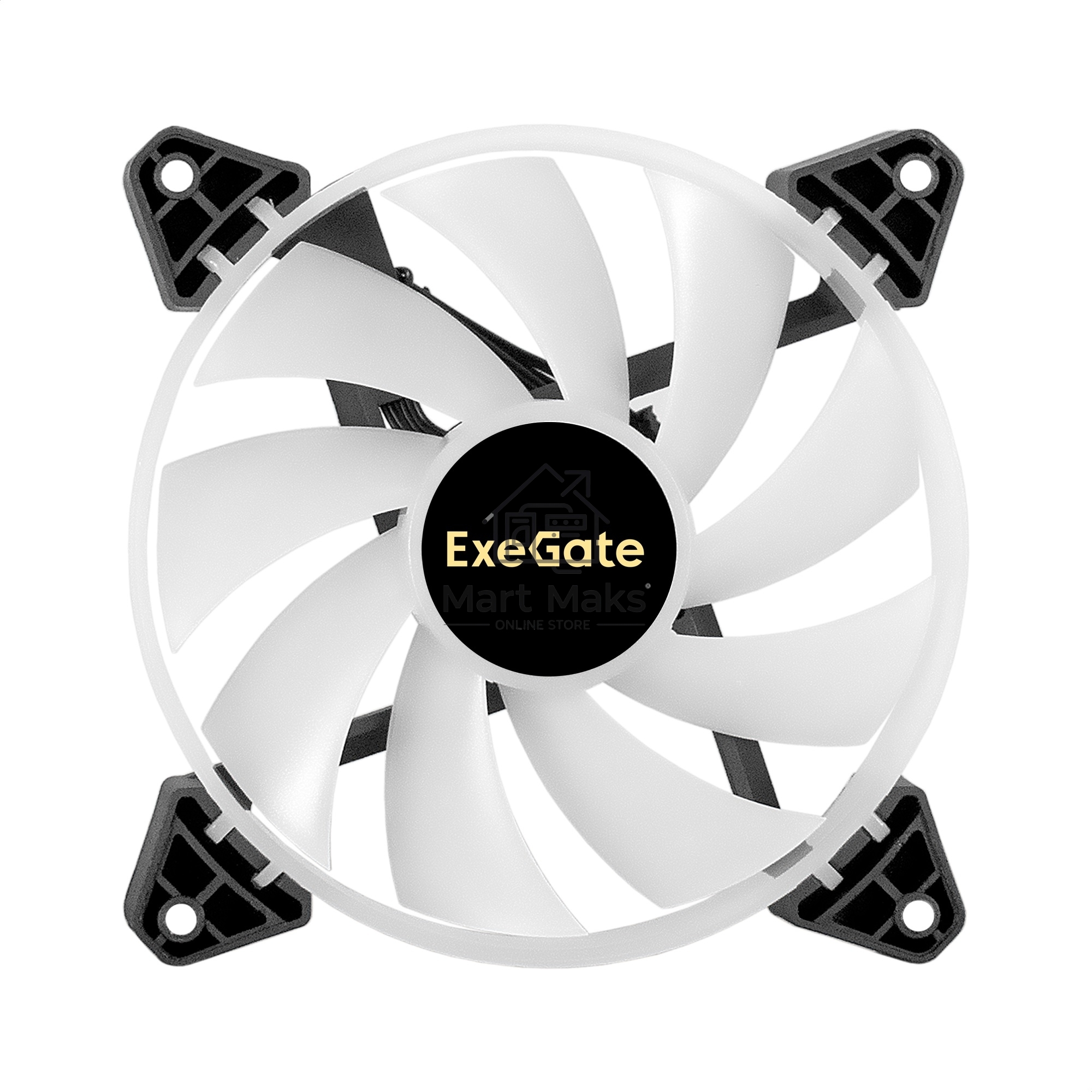 Вентилятор для корпуса ExeGate EX12025HM3PM.FRGB.5CSU черный/белый, 120 мм, 1200 об/мин, 24 дБ, 3 pin