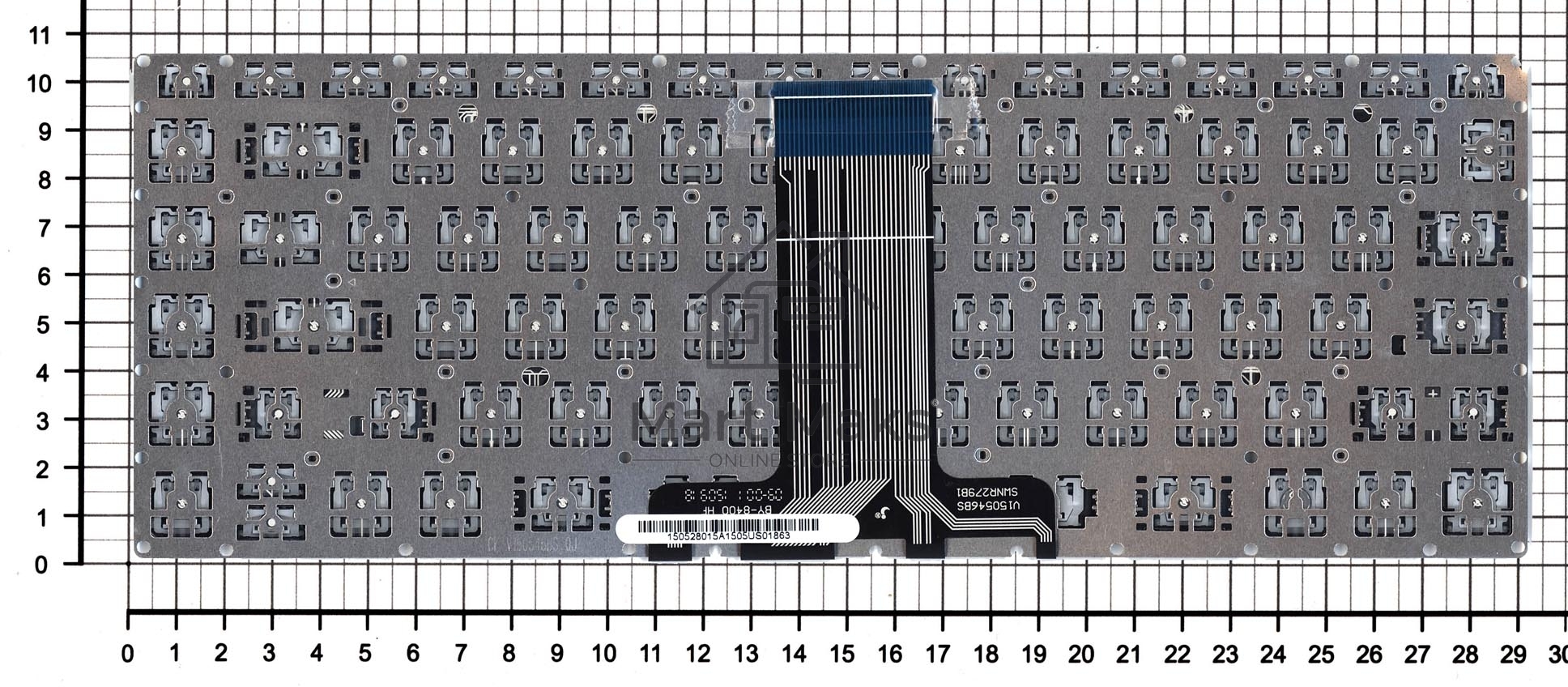 Клавиатура для ноутбука HP 14-AB 14-AL серебристая с подсветкой