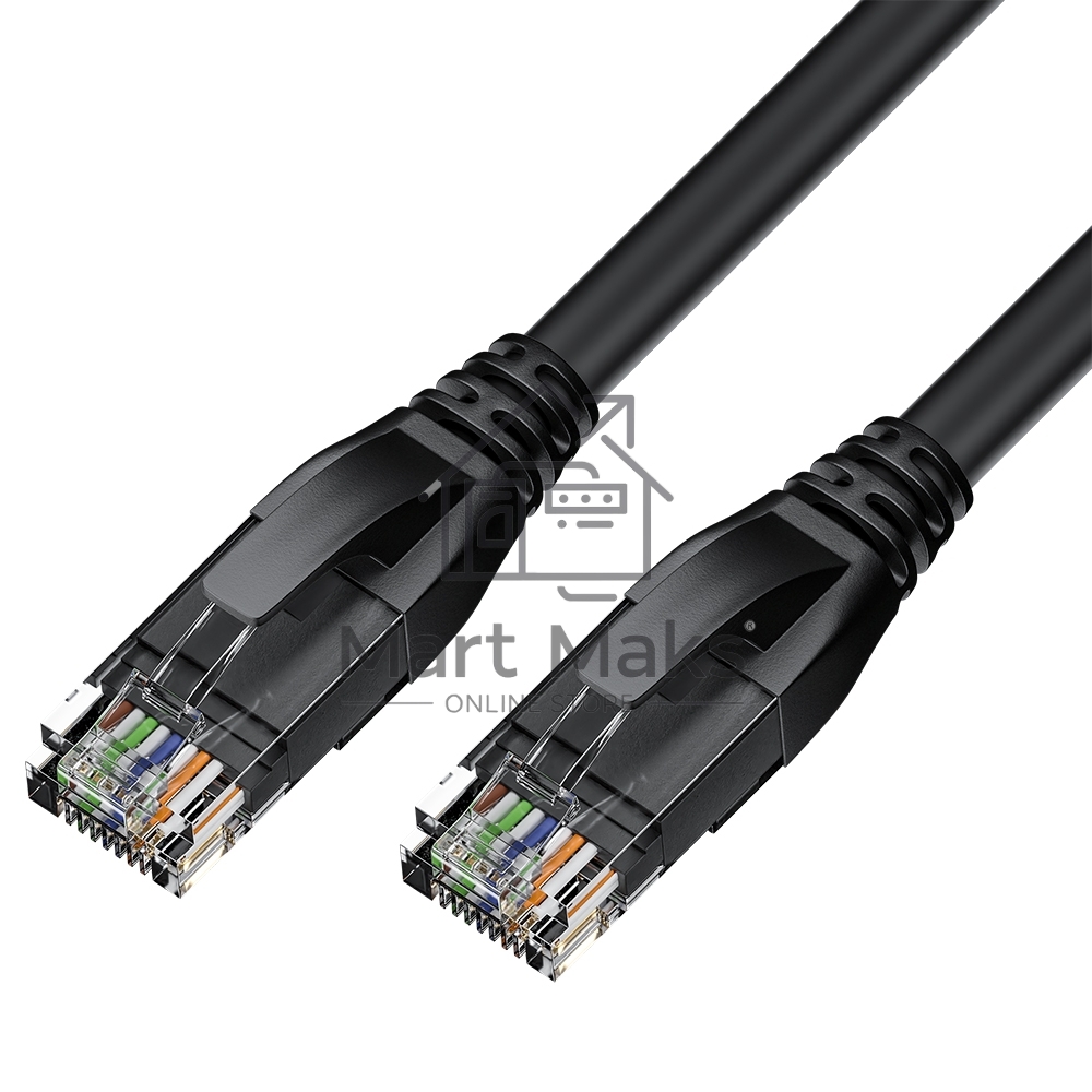 Патч-корд GCR  PROF прямой 1.0m, UTP медь кат.6, че, 24 AWG, ethernet high speed 10 Гбит/с, RJ45, T568B, GCR-52580