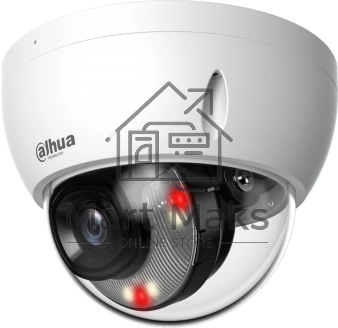 Уличная купольная IP-видеокамера DAHUA DH-IPC-HDBW2449EP-S-IL-0360B Smart Dual Light с ИИ 4Мп, 1/2.9” CMOS, объектив 3.6мм, видеоаналитика, ИК до 30м, LED до 30м, IP67, корпус: металл