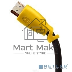 Кабель Greenconnect Кабель 1.5m v1.4 HDMI M/M черный, желтые коннекторы, OD7.3mm, 30/30 AWG, позолоченные контакты, Ethernet 10.2 Гбит/с, 3D, 4K, экран (GCR-HM340-1.5m)