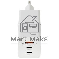 Сетевое зарядное устройство Maxvi A483GN 65W, 1xUSB-A, 2xUSB-C, черный