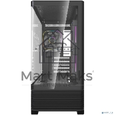 Корпус Powercase Vision Micro M6B, Curved Glass, Type-C, 3x 120mm ARGB PWM Fan, чёрный, mATX (CVMM6B-A3)
