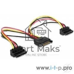 Кабель Gembird/Cablexpert Кабель питания SATA, 15см, 15pin (M)/2x15pin(F) на 2 SATA устройства, угловой разъем (CC-SATAM2F-02)