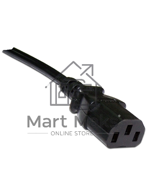 Шнур питания Lanmaster C13-Schuko угловая, 3х0.75, 220В, 10А, черный, 1.8 метра