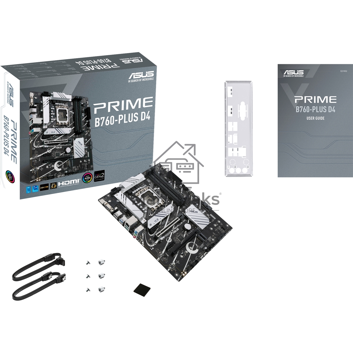 Материнская плата ASUS PRIME B760-PLUS D4, LGA 1700, Intel B760, 4xDDR4, 4xSATA, 3xM.2, 1xPCIe 4.0 x4, 1xPCIe 5.0 x16, 1xHDMI, 1xDP, 1xVGA, 1x 2.5Gb LAN, 1xUSB 3.2 Gen 2, 2xUSB-A 3.2 Gen 2, 3x3.5 мм, 7.1, ATX
