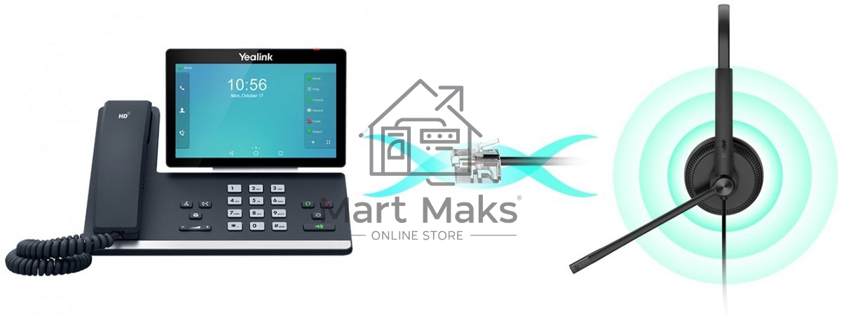 Гарнитура YEALINK YHS34 Lite Dual Дуо, Проводная, HD звук, QD, RJ9, шт