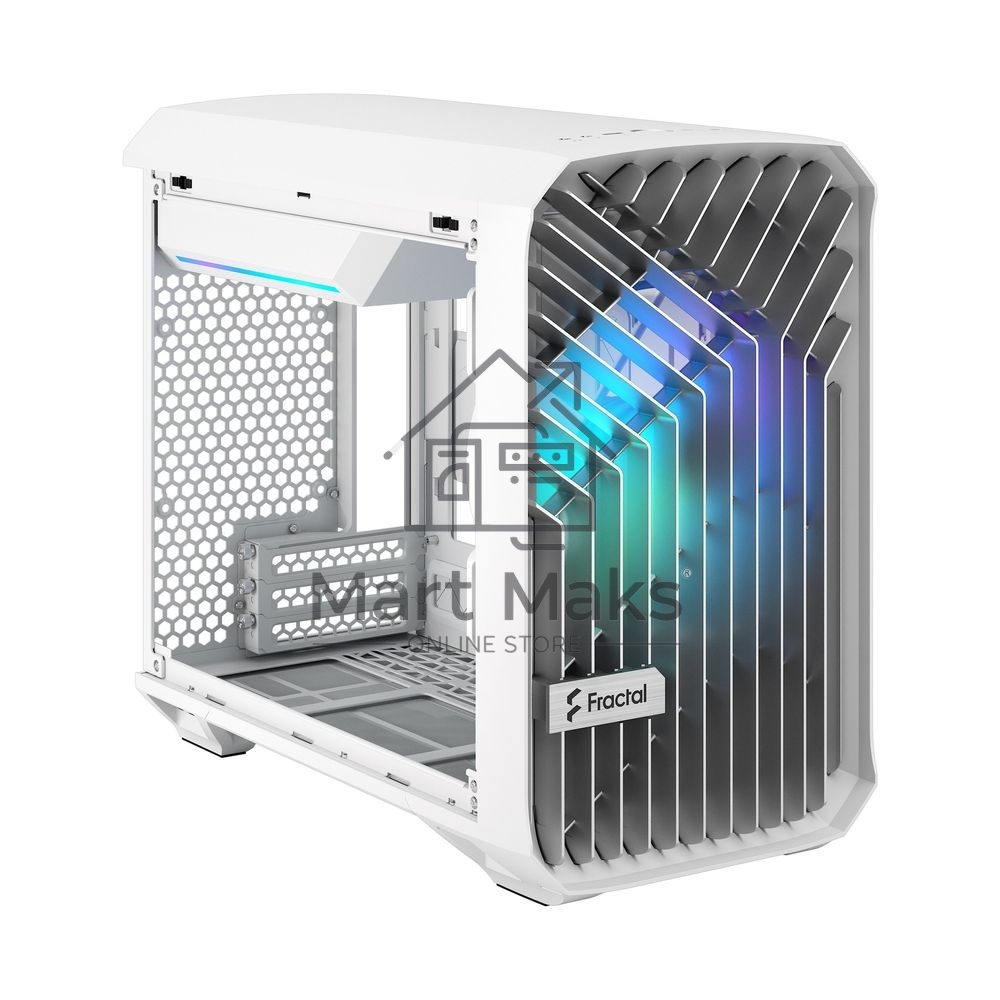 Корпус ПК без блока питания Fractal Design Torrent Nano RGB TG Clear Tint, Mini-Tower, 1x180mm RGB, 2xUSB-A 3.2 + 1xUSB 3.2 Type-C mITX, mDTX White