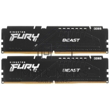 Оперативная память Kingston Fury Beast, DDR5, 32GB (2x16GB), 5600MHz, CL36, DIMM, с радиаторами, черный