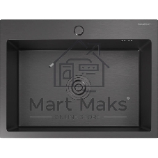 Кухонная мойка GRANFEST METAL 6045 PVD графит 1 чаша 550x350x205, монтаж: врезной, материал: нержавеющая сталь, графит