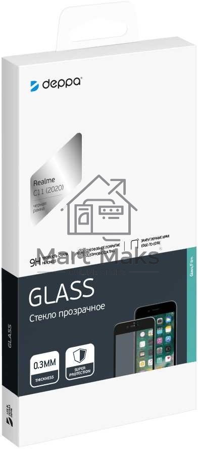 Защитное стекло для экрана Deppa черный для Realme C11 1шт. (62687)