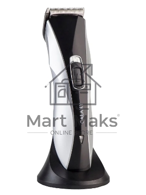 Набор для стрижки Galaxy Line GL 4155, черный с серебристым, лезвия из японской нержавеющей стали, индикатор работы и заряда, время непрерывной работы 45 мин, 4 насадки–расчески (3, 6, 9, 12 мм), эргономичный дизайн