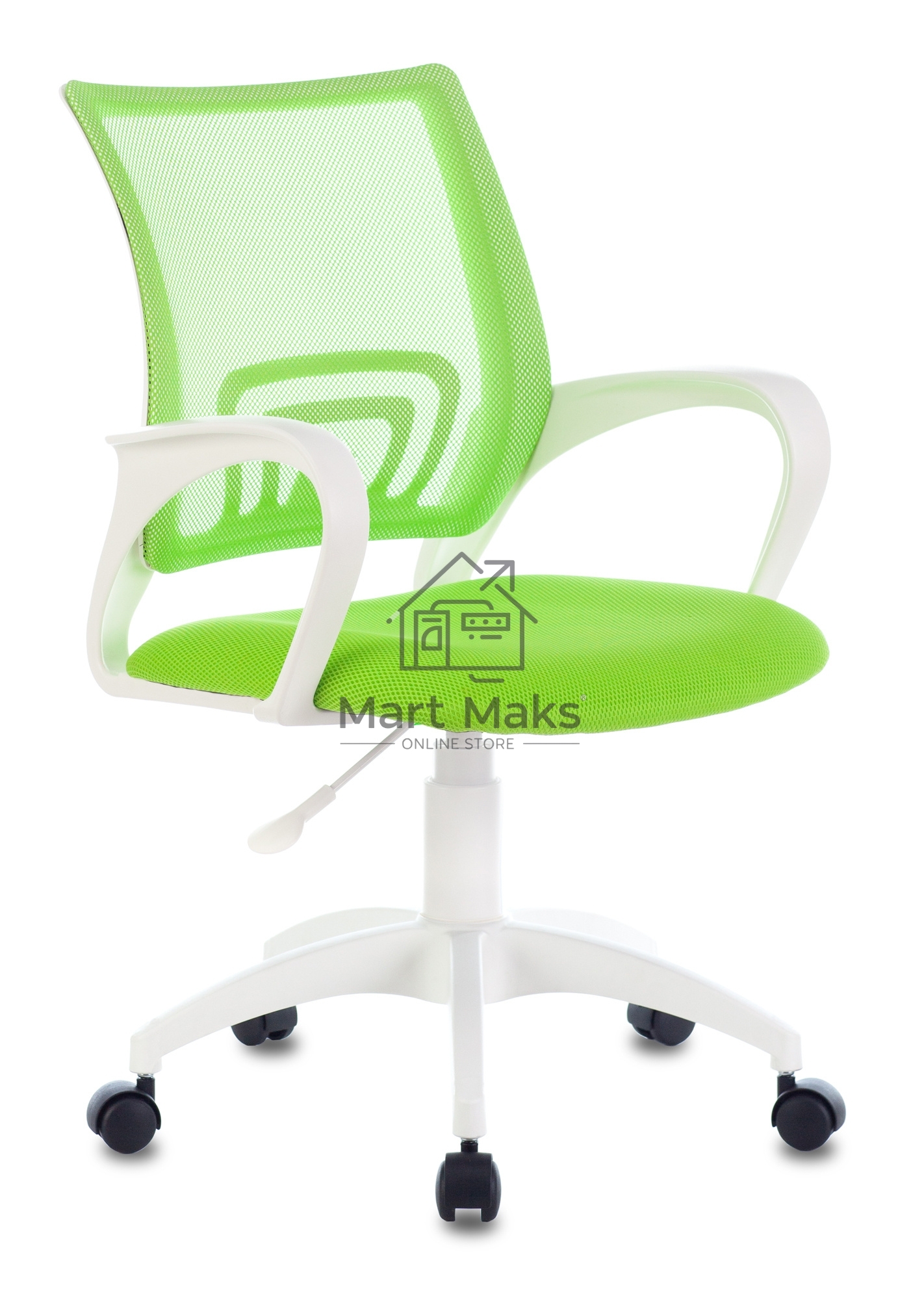 Кресло компьютерное Бюрократ CH-W695NLT TW-03A TW-18 салатовый, крестовина пластик, пластик белый
