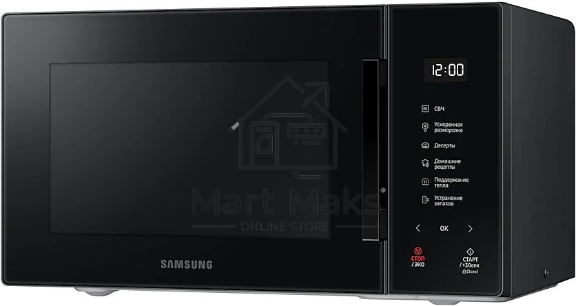 Микроволновая печь Samsung MS23T5018AK/BW черный, 23 л, 800 Вт, переключатели - сенсор