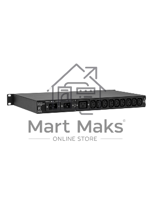 Автоматический ввод резерва ELEMY RACK ATS, 1U, 220В, 16А, OLED, Ethernet, in (2) C20, out (1) C19 (9) C13