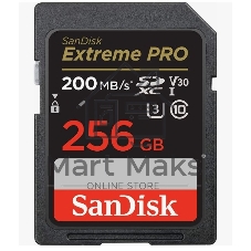 Флеш карта SD 256Gb SanDisk SDXC Class 10 V30 UHS-I U3 Extreme Pro 200MB/s